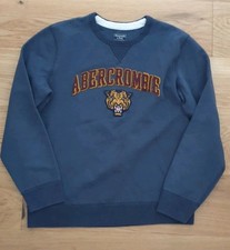 Felpa pullover Abercrombie & Fitch uomo blu M logo 