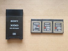 3 schede di memoria 120 GB 64 GB 32 GB Sony XQD serie G R440 MB/s W400 MB/s adattatore USB
