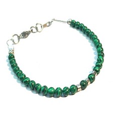 Bracciale malachite pietre dure naturali da uomo braccialetto in acciaio donna