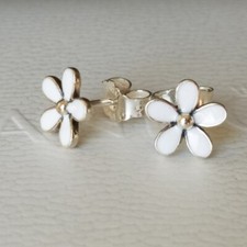 Orecchini a perno nuovi originali Pandora argento Darling fiore margherita 290538EN12
