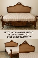 Letto Matrimoniale Antico in Stile Barocco/Luigi XV – Intagliato a Mano