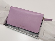 Emporio Armani portafoglio donna violetto logo oro Y3H304 vera pelle