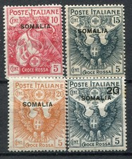SOMALIA 1916 PRO CROCE ROSSA SERIE COMPLETA MLH* CAT. S5 RRR