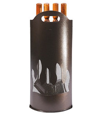 SET CAMINO PANEL in ferro con secchiello e manici legno - accessori per camino