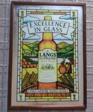 Tabella Insegna Quadro  Specchio Pubblicitario Langs Supreme Scotch Whisky