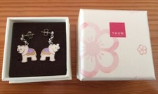 ORECCHINI THUN CON ELEFANTI SMALTATI. ORIGINALI CON SCATOLA