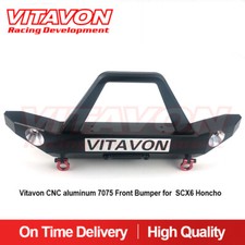 Vitavon CNC Alluminio 7075 Paraurti Anteriore per Axial SCX6 Trail Honcho 1/6 Nero