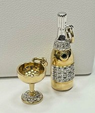 14k Two Tone Diamond Bottle