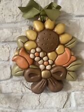 Thun Formella GRANDE, Girasole E Tulipani Con Fiocco. Placca Da Collezione.