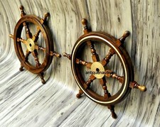 Set di 2 barche nautiche da 24" in legno per nave volante Pirate Decor...