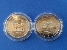 MALTA 2025  2X2  EURO COMM. TORO MALTESE+MDINA FDC UNC-DA ROTOLINI IN CAPSULA.