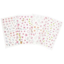  4 Sheets Sticker Unghie Fiori