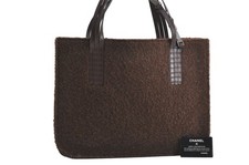 Autentica borsa CHANEL vintage tracolla a mano in pelle boa marrone 4212N