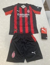 Completo Calcio AC Milan Bambino Maglia Panta Calze 2025 2026 8-9 Anni 130-140Cm