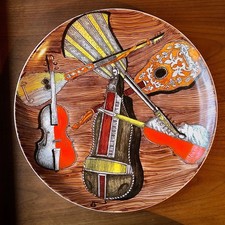 FORNASETTI PIATTO DIPINTO A MANO 1950 "STRUMENTI MUSICALI #2"