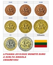 LITUANIA  MONETE EURO 2015/2022 A SCELTA SINGOLA  TUTTI FDC  UNC FROM ROLLS