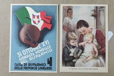 PROPAGANDA WW2-CASSA DI RISPARMIO PROVINCIE LOMBARDE-LOTTO 2 CARTOLINE-C84-166