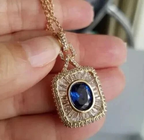 Ciondolo aureola zaffiro