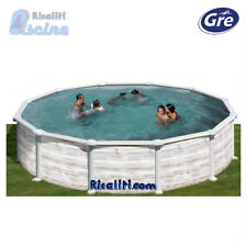KITPR558N PISCINA FUORITERRA PANNELLI GRE GROENLANDIA DIAM 550XH132 CM GHIACCIO