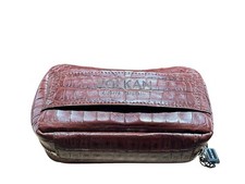 BORSELLO PORTA 2 PIPE E TABACCO IN VERA PELLE DI COCCODRILLO - Made in Italy