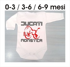 Body m/lunga Neonato baby T-Shirt unisex logo moto Idea Regalo taglia 3 6 9 mesi