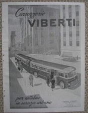 VIBERTI AUTOBUS BUS SERVIZIO URBANO 1951 PUBBLICITA' ADVERTISING ORIGINALE