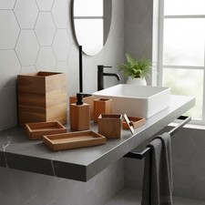 Set accessori bagno in acacia
