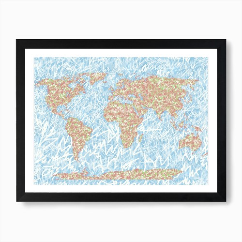 World map art print - map,