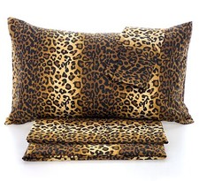 Completo Lenzuola Leopardato Maculato letto Matrimoniale 2 piazze 100% Cotone