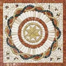 Rosoni rosone mosaico in marmo su rete per interni esterni 66x66 ROSA ROSSO