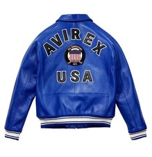 Men Avirex Blue Real Bomber