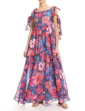 MAX MARA PRINTED VOILE DRESS SIZE ITA 38 USA 4