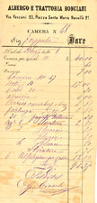 ALBERGO E TRATTORIA BONCIANI DI FIRENZE /ANTICO CONTO DATAZIONI INIZIO 900