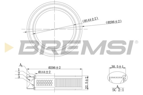 Filtro aria fa2131 bremsi - filtro,