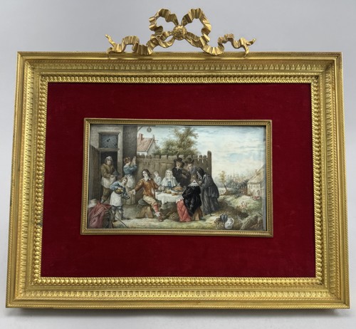Antico quadro con cornice - , in
