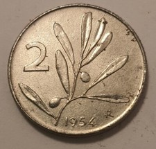 Repubblica Italiana - 2 Lire Ulivo Ape 1954