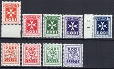 COLONIE EGEO 1934 SEGNATASSE SOGGETTI VARI 9 V. G.I MNH** VEDI VERSO