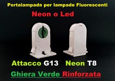 Portalampada per tubi fluorescenti neon o led G13 T8 Stucchi 2 Amp 250 Volt