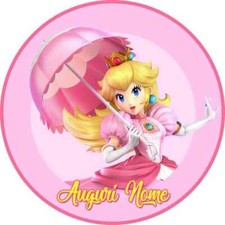 Cialda PRINCIPESSA PEACH SUPER MARIO BROS Decorazione Torta Ostia o Zucchero