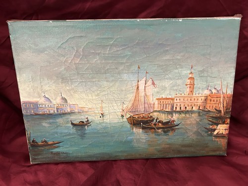 Paessaggio veneziano bell - veneziano, bell'olio