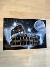 Roma Colosseo firmato 2016 originale spray dipinto pastello Italia pop art italiana