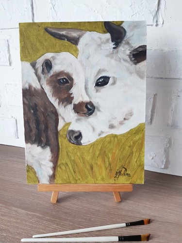 Quadro mucca fattoria arte