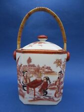 ANTICO BARATTOLO IN CERAMICA DA CUCINA " HAND PAINTED JAPAN " DIPINTO A MANO