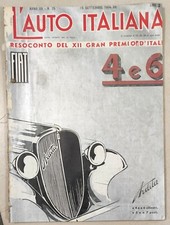 L' AUTO ITALIANA 1934 CIRCUITO BIELLA NUVOLARI GRAN PREMIO MONZA MERANO DOLOMITI