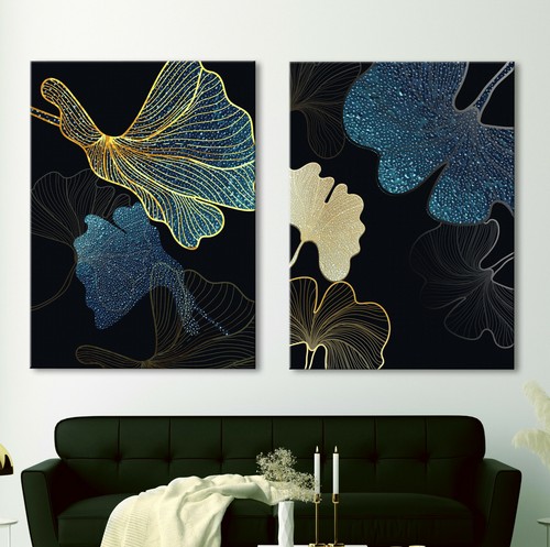 Foglie quadro tel moderno - foglie,