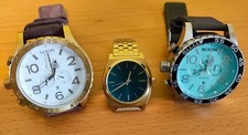 Nixon orologi uomo 2 Chrono+1 Time Teller+Cinturini Originali in pelle e acciaio