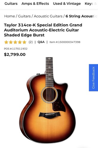 Taylor 314ce limited - taylor, 314ce-k