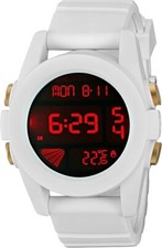*NUOVO* Orologio Uomo Nixon UNIT Schermo LCD Digitale Gomma Bianca A1971802-00