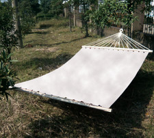 AMACA IN COTONE MATRIMONIALE 200X150 - COLORE BIANCO NATURALE -TRAVERSE IN LEGNO