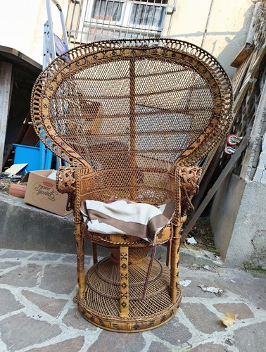Poltrona pavone vimini - poltrona,